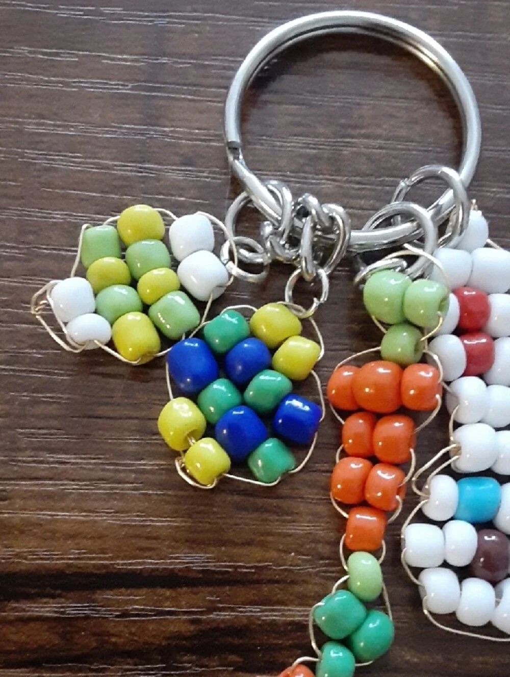 Beaded Multi-Color Keychain Bunny Charm Set made by @nanasei_okami